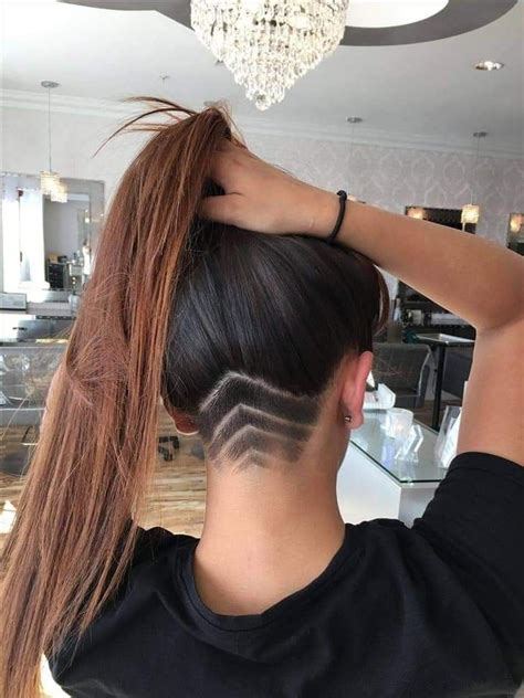 long hair undercut|long hair shaved underneath women.